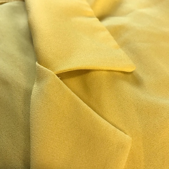 Bright yellow Long Sleeve Sheer Blouse - Picture 2 of 4